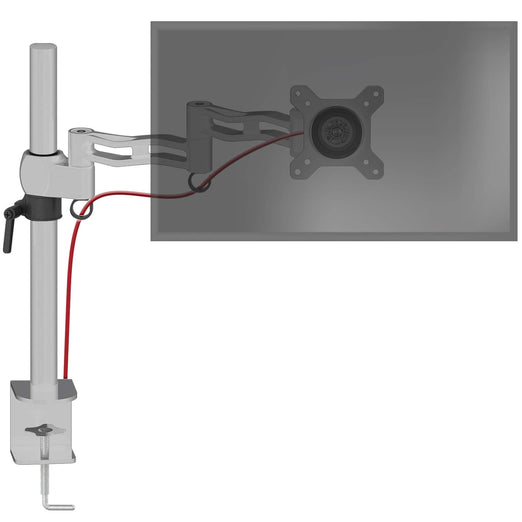 Duronic Monitor Arm Single holding a computer screen with integrated cable management.