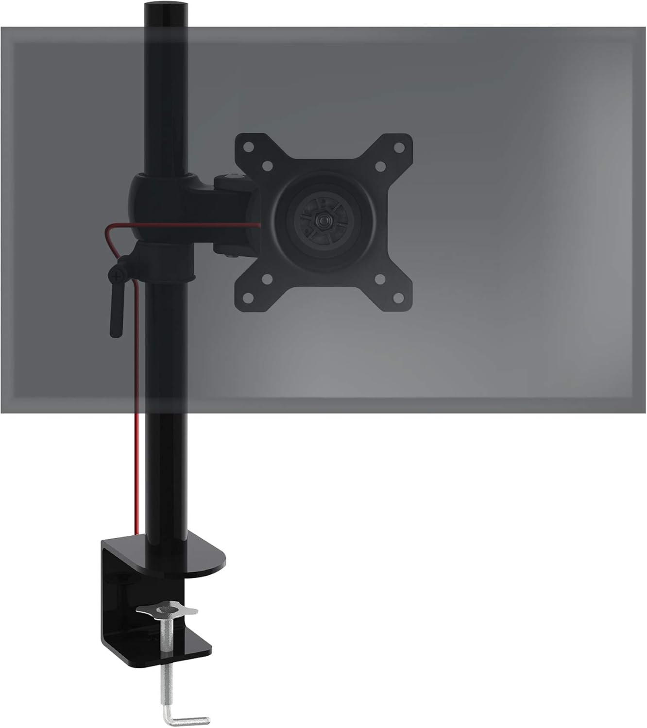 Duronic Monitor Arm Single with adjustable arm, VESA plate, and heavy duty C-clamp.