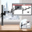 Duronic Monitor Arm Single with diagrams showing rotation angles near a window.