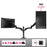 Duronic Monitor Arm Stand holding a landscape and a 360-degree rotating portrait screen.