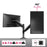 Duronic Monitor Arm Stand holding one landscape and one portrait screen with 360-degree rotation.