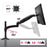 Duronic Monitor Arm Stand showing 360 degree rotation and full weight capacity specifications.
