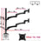 Duronic Monitor Arm Stand showing pole heights, arm extension lengths, and VESA mount compatibility.