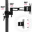 Duronic Monitor Stand Dual showcasing 360° pole rotation, dual 180° swivels, and ±15° VESA plate tilt.