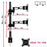Duronic Monitor Stand Dual showing vertical height measurements, arm extension lengths, and VESA compatibility.