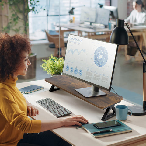 Duronic Monitor Stand Riser for ergonomic office desk.