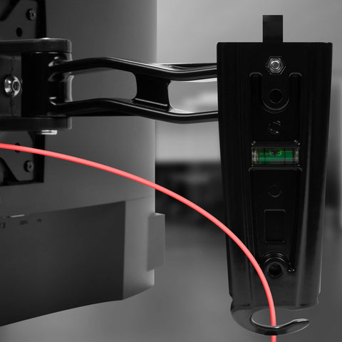 Duronic Monitor Wall Mount with an integrated bubble level and cable management hook