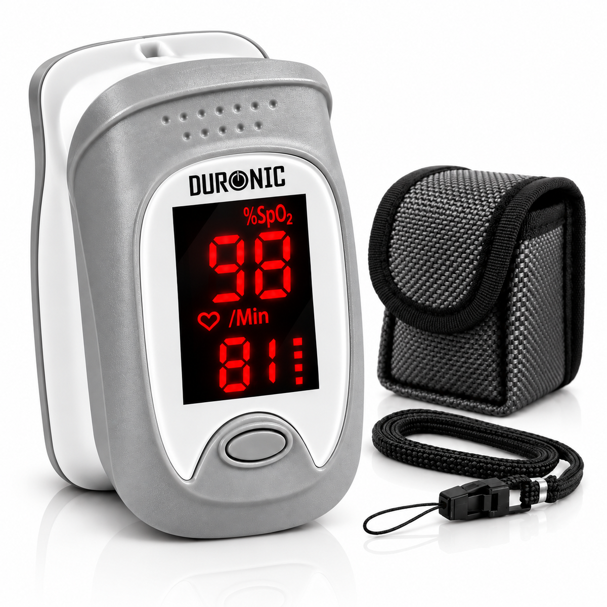 Duronic_OX01R_fingertip_pulse_oximeter_shown_with_travel_pouch_and_lanyard_295fd389-b5a9-4d7e-b52f-68a35d006a79