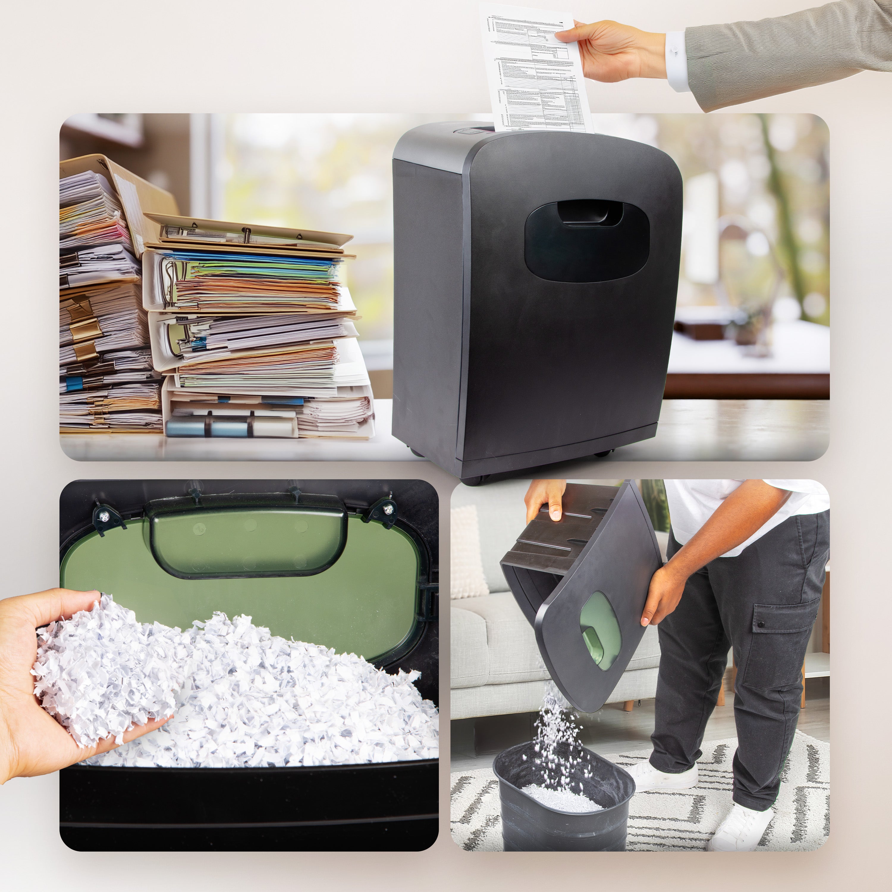 Duronic PS410 electric paper shredder with large 14L waste container so you don't need to frequently empty shredder