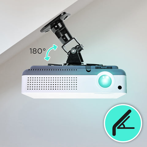 Duronic Projector Mount highlighting 180-degree adjustable tilt mount functionality.
