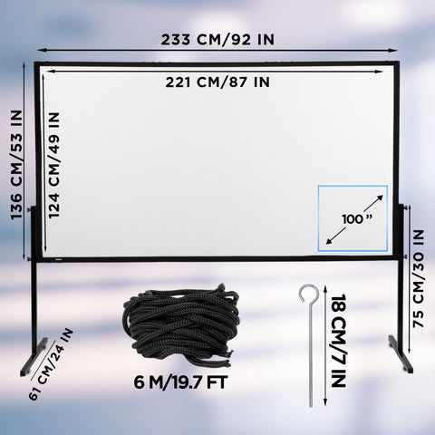 Duronic Projector Screen dimension
