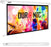 Duronic Projector Screen featuring a colorful high-definition display and a sleek white metal casing.