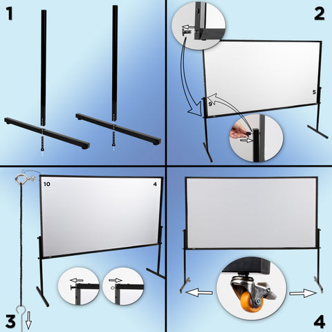 Duronic Projector Screen with installation instruction