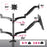 Duronic Quad Monitor Arm Stand with 360-degree rotation capabilities and specified weight capacity.