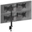 Duronic Quad Monitor Arm Stand with four adjustable arms and a secure C-clamp base.