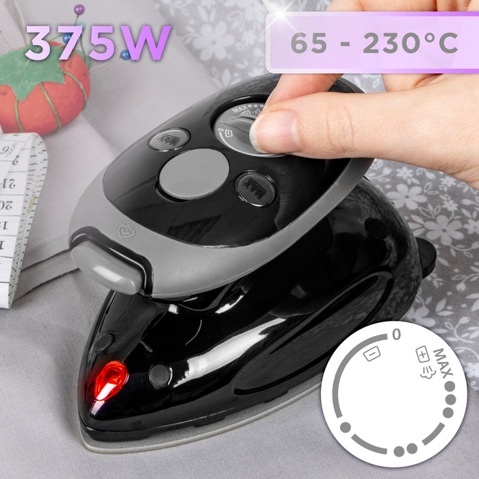 Duronic SI2 BK black steam iron temperature control dial wattage