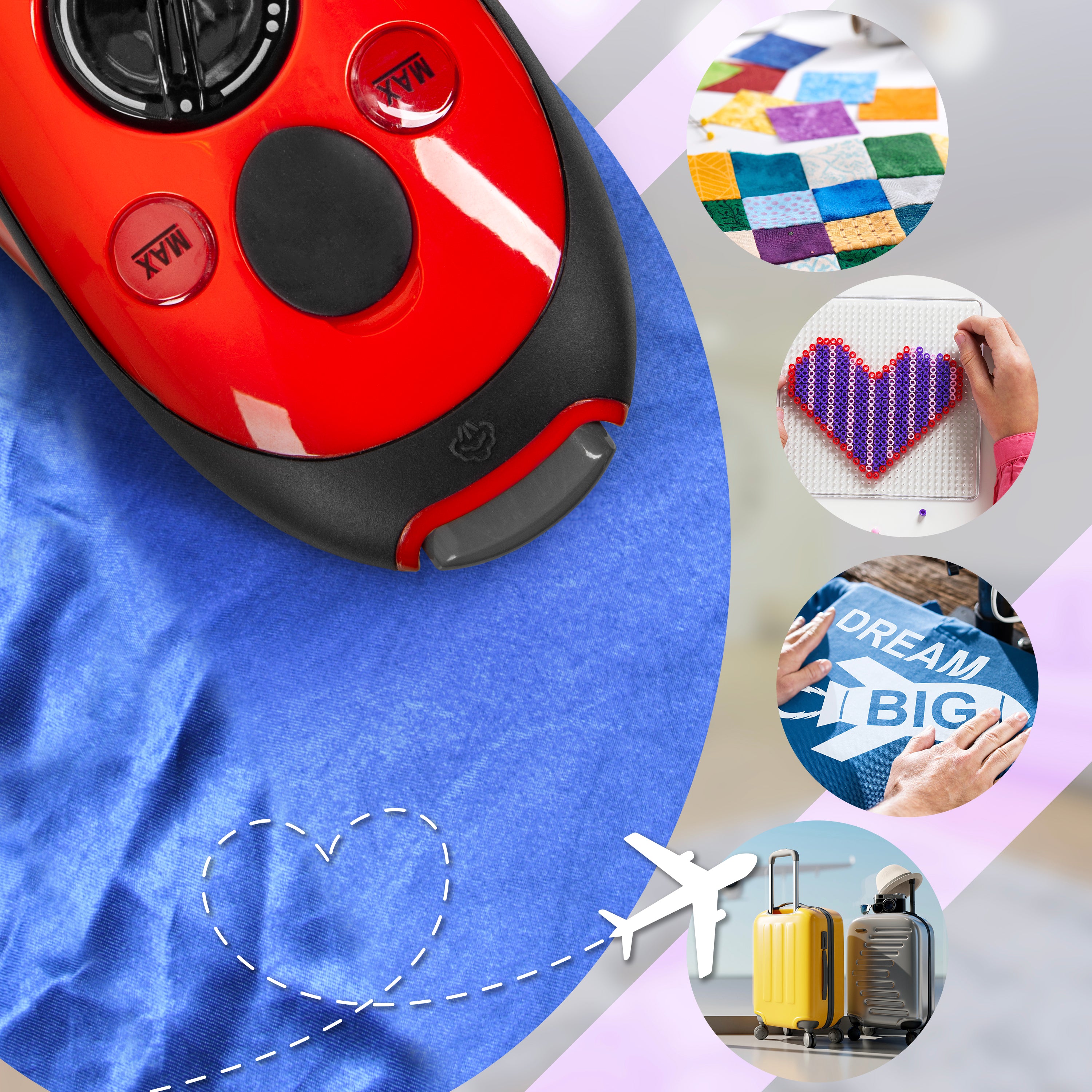 Duronic SI2 RD red portable steamer for clothing crafting quilting holidays