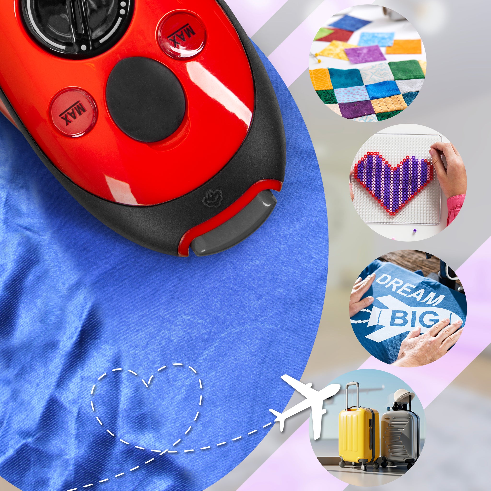 Duronic SI2 RD red portable steamer for clothing crafting quilting holidays