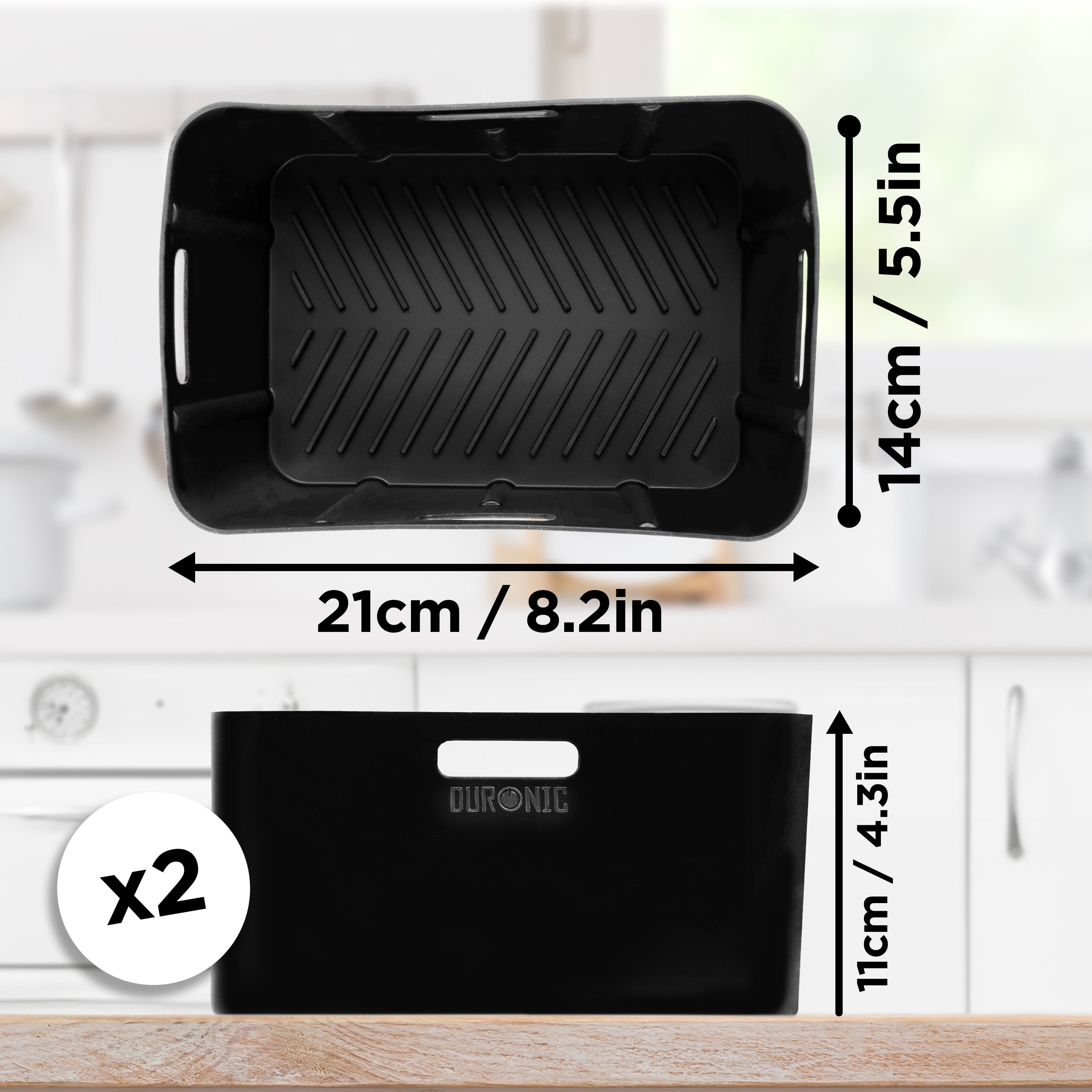 Duronic Silicone Air Fryer Liners featuring product dimension