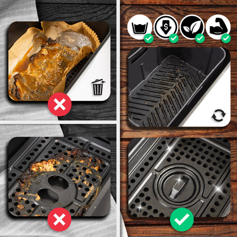 Duronic Silicone Air Fryer Liners with paper liner vs silicone liner