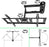 Duronic TV Bracket showing adjustable articulating arm angles, 360-degree rotation, and tilt capabilities.