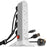 Duronic Tower Extension Lead with four UK plug sockets, dual USB ports, and surge protection.