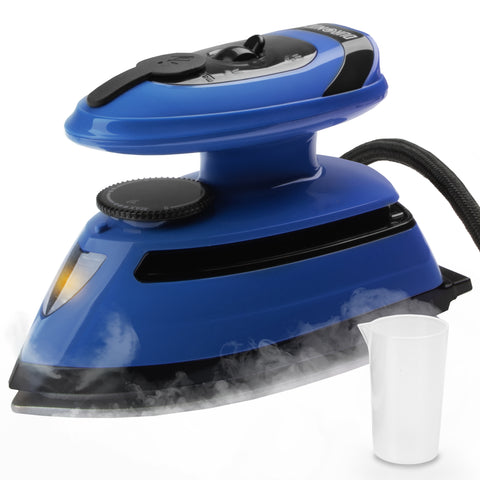 Duronic Travel Iron with ergonomic handle, and an included water measuring cup,