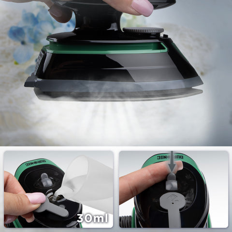Duronic Travel Iron with steam and guide on how to fill the water on its tank