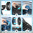 Duronic Wall Mounted Fan showing how to assemble a black electric cooling fan with blue blades.