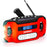 Duronic Wind Up Solar Powered Flashlight Radio Apex featuring a digital clock, bright flashlight, antenna, and hand crank.