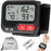 Duronic Wrist Blood Pressure Monitors showing readings, with carrying pouch and AAA batteries included.