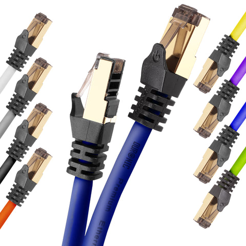 Duronic Ethernet Cable 1.5M High Speed CAT 8 Patch Network Shielded Lead 2GHz / 2000MHz / 40 Gigabit, CAT8 SFTP Wire, Snagless RJ45 Super-Fast Data - Blue