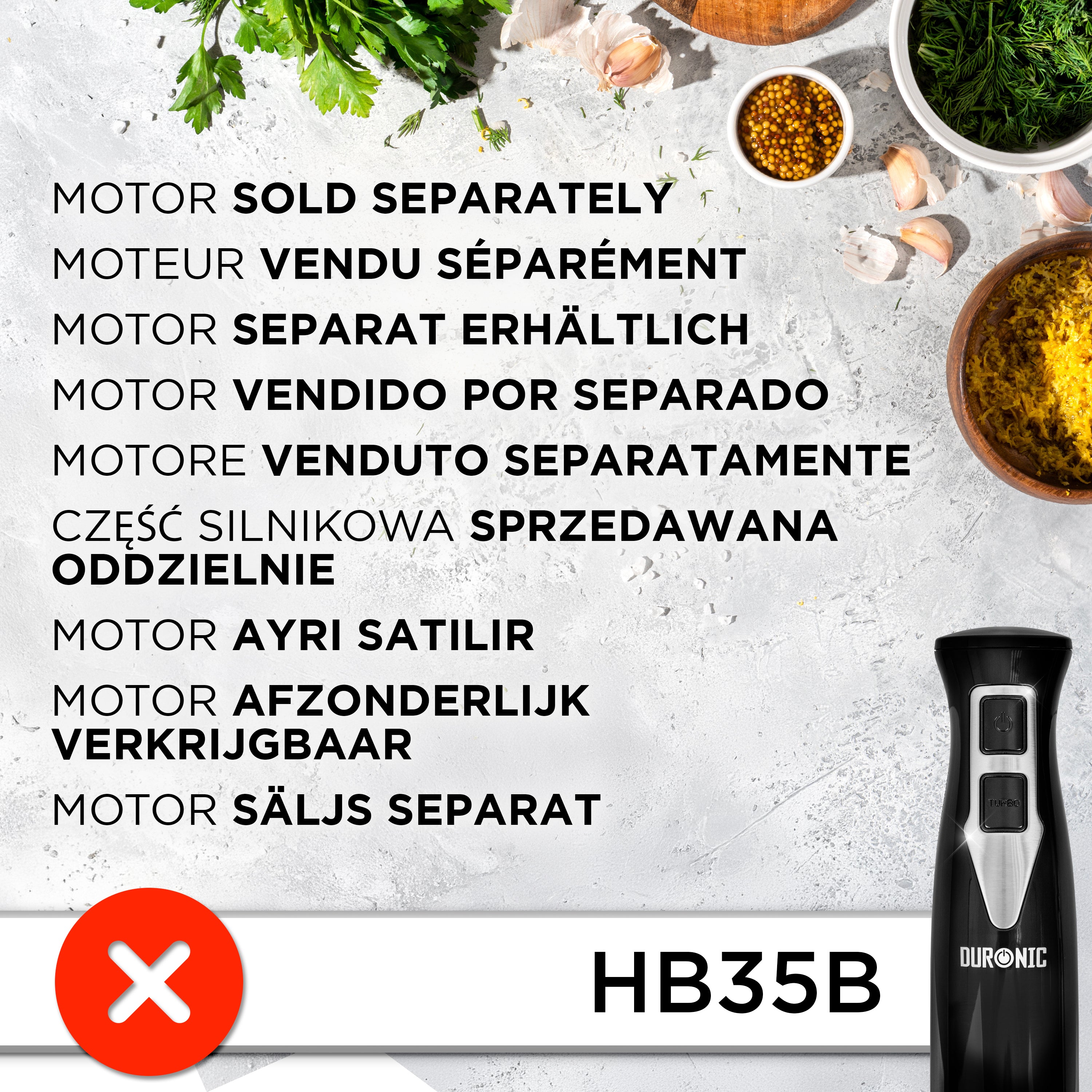 Duronic Vegetable Spiraliser HBS35 - 3 Blade Sizes For HB35 Hand Blender, 1.4L Capacity, Lightweight Compact Ideal for Veggie Pasta, Zucchini, and Carrot Spaghetti