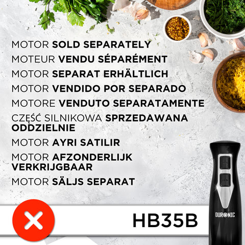 Duronic Vegetable Spiraliser HBS35 - 3 Blade Sizes For HB35 Hand Blender, 1.4L Capacity, Lightweight Compact Ideal for Veggie Pasta, Zucchini, and Carrot Spaghetti
