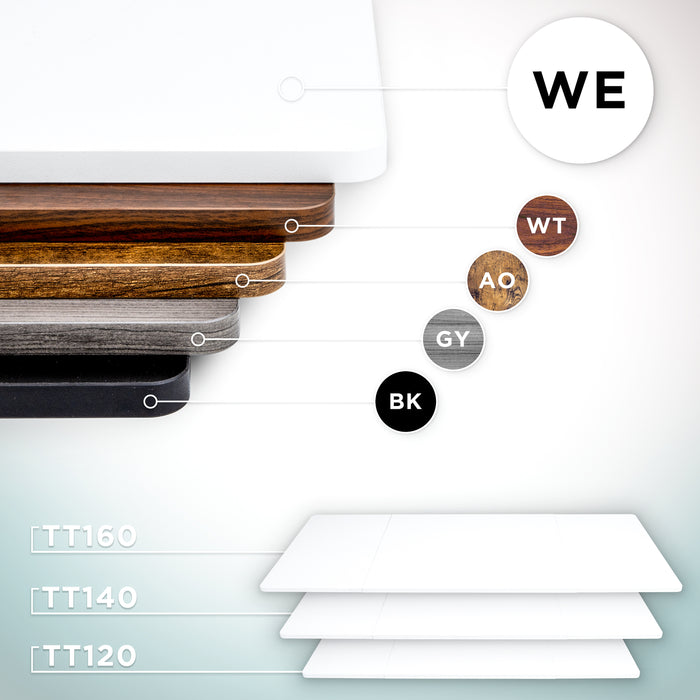 Duronic Desk Top TT160 WE – DESKTOP ONLY - Standing Desk Table Surface Only, Desktop TM51 and TM61 Height Adjustable Desk Frames – WHITE