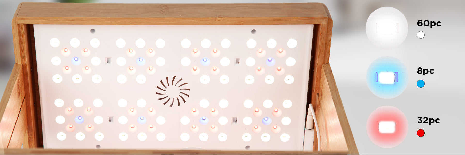 Duronic Hydroponic Growing System GHS48 | Indoor Garden Box with Grow Lamp for 8 Plants or Herbs | 100x LED Spectrum Bulbs: White, Red & Blue| 3 Light/Growth Modes | Smart Germination Kit | 30W