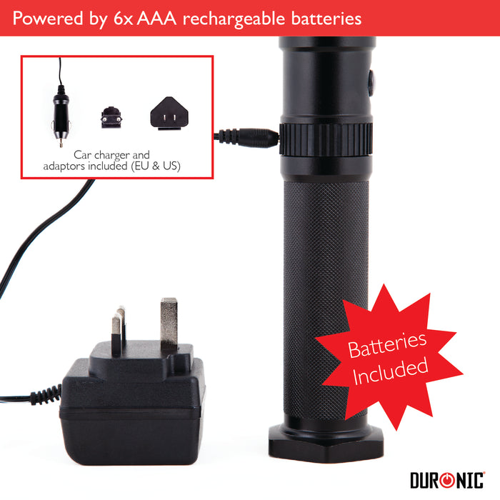 Duronic Flashlight Torch RFL303AAA Handheld Torchlight with 150 Lumens Portable LED Emergency Flashlights Lightweight Torch Lights with Magnet Flash Light for Camping Hiking DIY Night & Blackouts