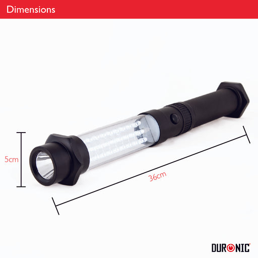 Duronic Flashlight Torch RFL303AAA Handheld Torchlight with 150 Lumens Portable LED Emergency Flashlights Lightweight Torch Lights with Magnet Flash Light for Camping Hiking DIY Night & Blackouts