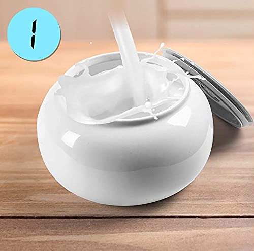 Duronic Spare Large Yoghurt Pot P1YM1 | Set of 1 Ceramic Jar | Compatible with Duronic YM1 and YM2 Yogurt Maker Machines | 1.5L Batch Size Bowl with Lid