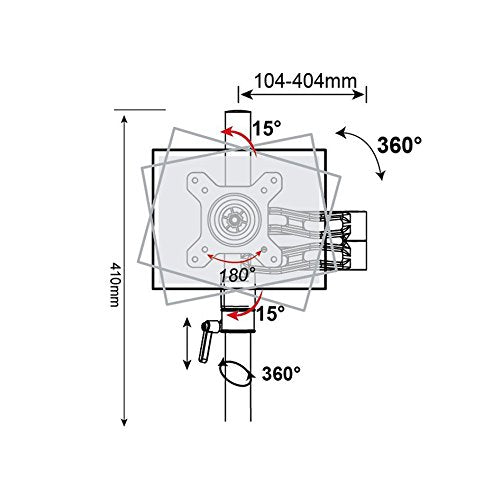 Duronic Spare Arm Set DML5 SR | Whole DM35 Arm with VESA Head | Compatible with All Duronic Monitor Desk Mounts & Poles | SILVER | Aluminium | 18x4cm each | Use to Extend DM351, DM352, DM353, DM354