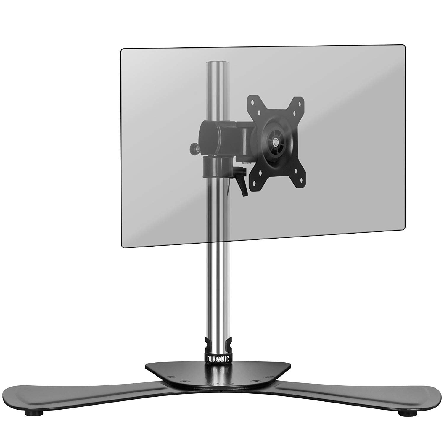 Duronic Computer Monitor Arms Stand DM751 Single Freestanding PC Arm Desk Mount Adjustable Stands for VESA 75/100 One 15-24 Inch LED LCD Screen 8kg Capacity Mounts Tilt -15/+15 Rotate 360 - Black