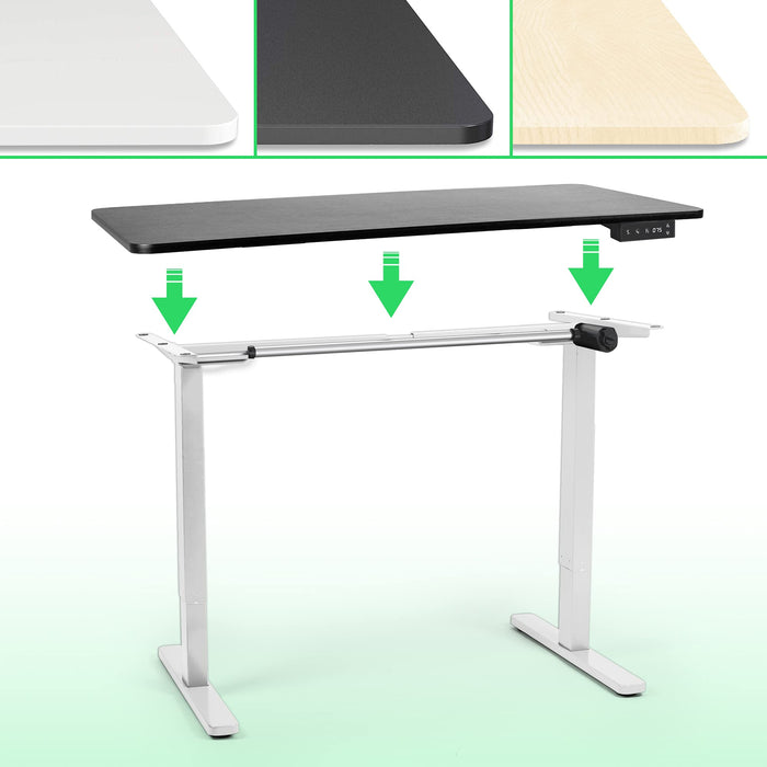 Duronic Sit Stand Desk Frame TM12 WE | Electric Standing Office Table | Frame ONLY | Height Adjustable 71-116cm | Ergonomic Workstation | WHITE | Memory Function | Single Motor / 2 Stage