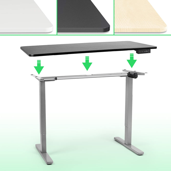 Duronic Sit Stand Desk Frame TM12 GY | Electric Standing Office Table | Frame ONLY | Height Adjustable 71-116cm | Ergonomic Workstation | GREY | Memory Function | Single Motor / 2 Stage