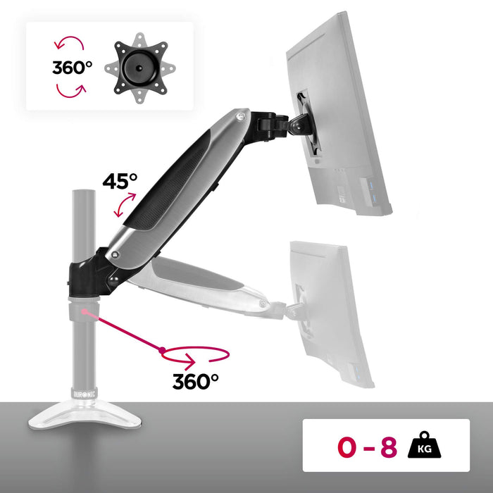 Duronic Spare Arm Set DML6S1 Whole DM65 Arm With VESA Head Compatible With All Duronic Monitor Desk Mounts & Poles VESA 75/100 Bracket DM651 DM652 DM653