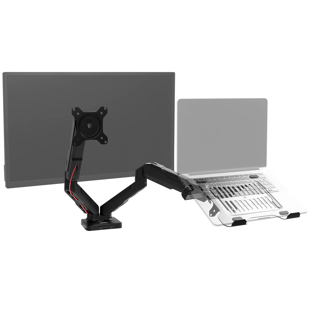 Duronic Dual Monitor Arm Stand DMDCL1X1 | Double/Twin PC Desk Mount | Height Adjustable | For 13-24 Inch LED LCD Screen & Laptop | VESA 75/100 | 6.5kg Capacity