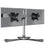 Duronic Computer Monitor Arms Stand DM752 Dual Freestanding PC Multi Arm Desk Mount Height Adjustable Stands for VESA 75/100 Two 15-24 Inch LED LCD Screens 8kg Capacity Mounts Tilt -15/+15 Rotate 360 - Black