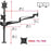 Duronic Monitor Arm Stand DM453VX1 | Quad PC Desk Mount | Steel | Height Adjustable | For Four 15-27 LED LCD Screens | VESA 75/100 | 6kg Per Screen | Tilt -90°/+85°, Rotate 360°