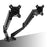 Duronic Monitor Arm Stand DMUSB52 | Dual PC Desk Mount | Headphone, USB, Microphone Extension Sockets | 13-27” LED LCD Screen | VESA 75/100 | Full Motion (Tilt -90°/+85°, Swivel 180°, Rotate 360°)