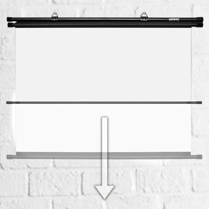 Duronic Projector Screen BPS50/43 | 50’’ Bar Projection Screen Size 102 x 76cm Matt White Ultra HD | Wall Ceiling Mountable Home Cinema School Office