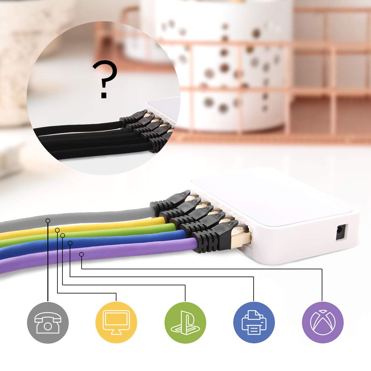 Duronic Ethernet Cable 0.5M High Speed CAT 8 Patch Network Shielded Lead 2GHz / 2000MHz / 40 Gigabit, CAT8 SFTP Wire, Snagless RJ45 Super-Fast Data - Grey